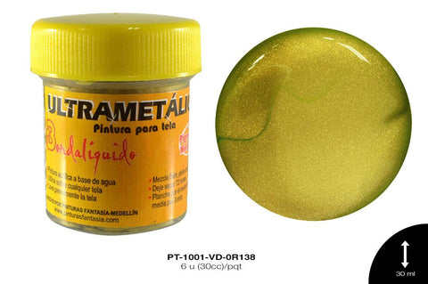 PINTURA ULTRAMETALICA VERDE ASTATO 6 u(30cc)/pqt