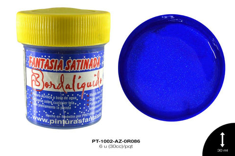 PINTURA FANTASIA SATINADA AZUL PRIMARIO 6 u(30cc)/pqt