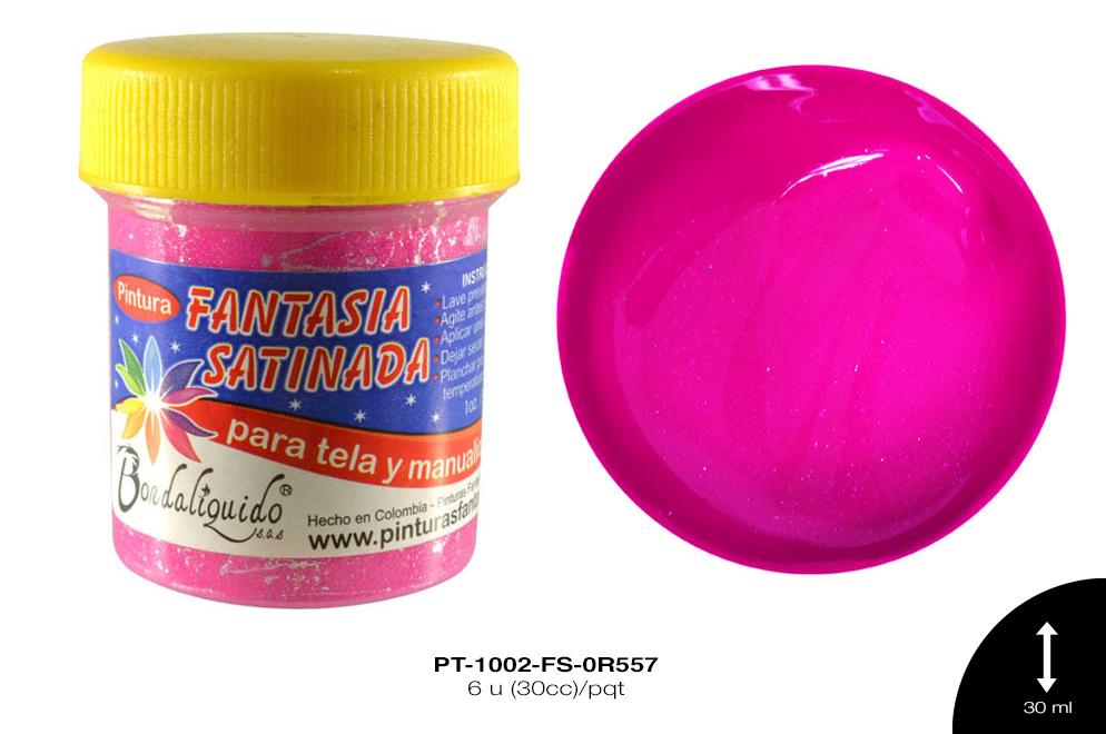 PINTURA FANTASIA SATINADA FUCSIA PRIMAVERAL 6 u(30cc)/pqt