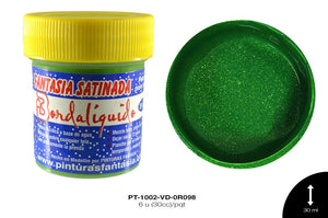 PINTURA FANTASIA SATINADA VERDE SELVA 6 u(30cc)/pqt