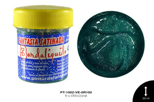 PINTURA FANTASIA SATINADA VERDE ESMERALDA 6 u(30cc)/pqt