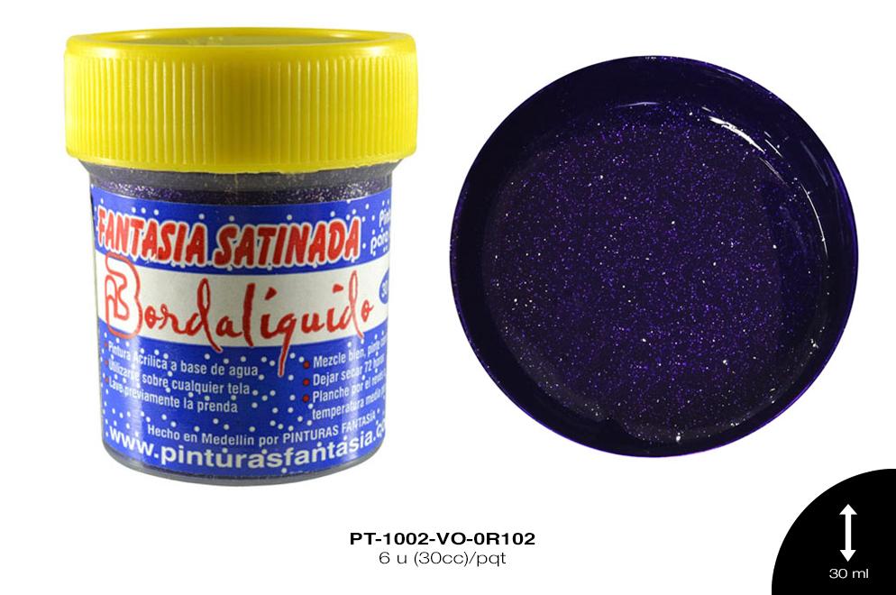 PINTURA FANTASIA SATINADA VIOLETA 6 u(30cc)/pqt