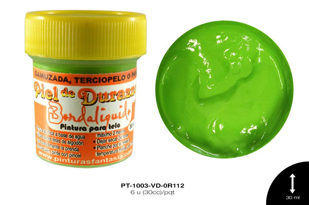 PINTURA PIEL DE DURAZNO VERDE PERA 6 u(30cc)/pqt