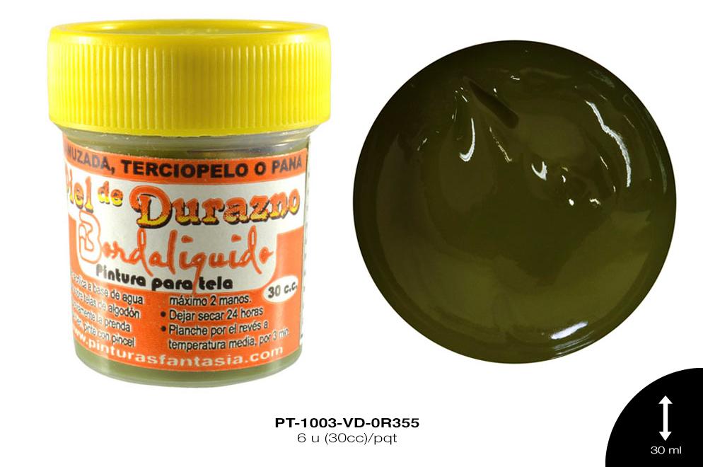 PINTURA PIEL DE DURAZNO VERDE OLIVA 6 u(30cc)/pqt