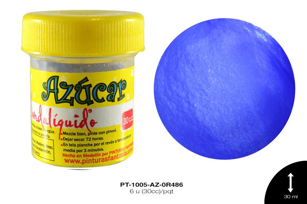 PINTURA AZUCAR AZUL VIOLETA 6 u(30cc)/pqt