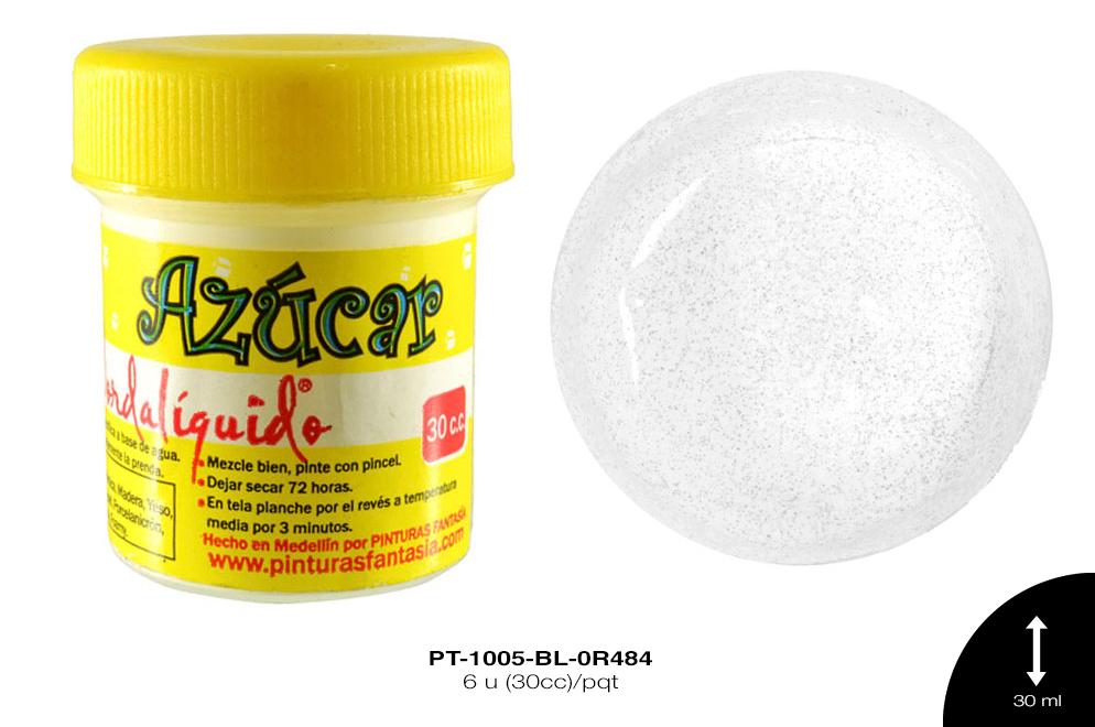 PINTURA AZUCAR BLANCO 6 u(30cc)/pqt