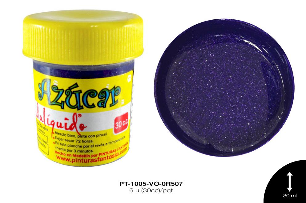 PINTURA AZUCAR VIOLETA 6 u(30cc)/pqt