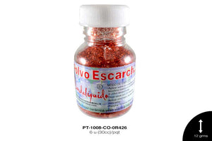 POLVO ESCARCHADO COBRE 6 u(30cc)/pqt