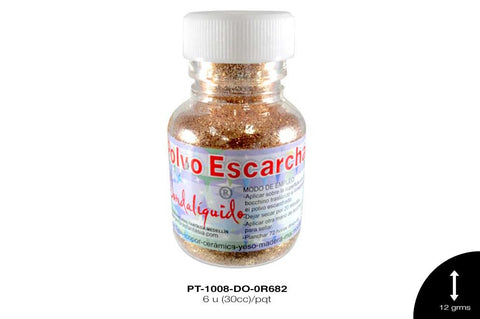 POLVO ESCARCHADO DORADO 6 u(30cc)/pqt