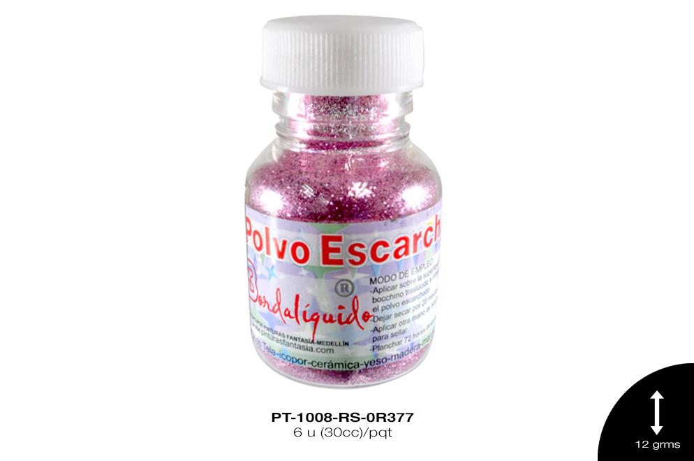 POLVO ESCARCHADO ROSA 6 u(30cc)/pqt