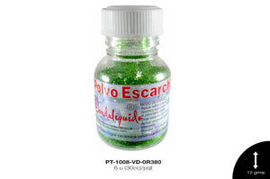 POLVO ESCARCHADO VERDE CLARO 6 u(30cc)/pqt