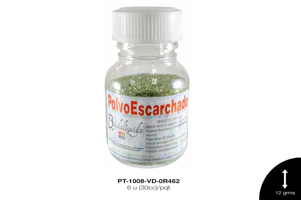 POLVO ESCARCHADO VERDE OLIVA 6 u(30cc)/pqt