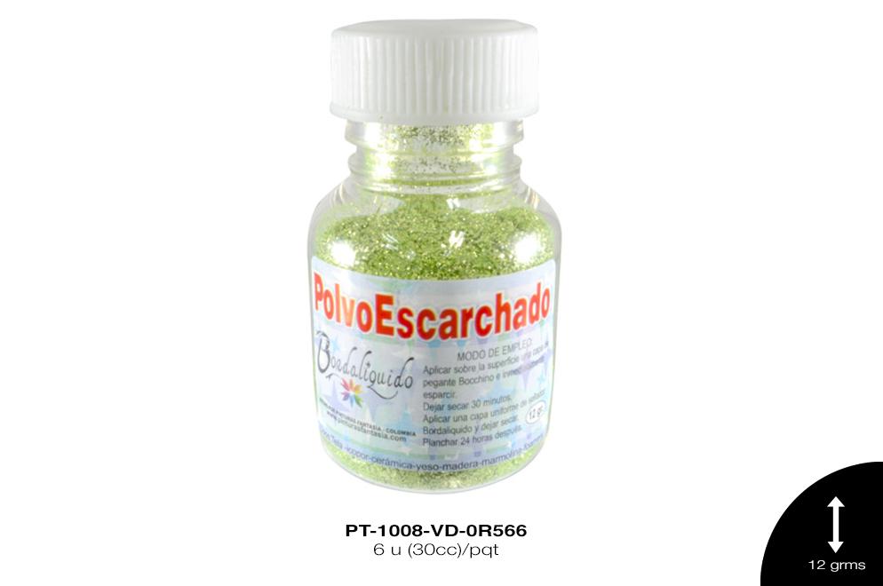 POLVO ESCARCHADO VERDE MANZANA 6 u(30cc)/pqt