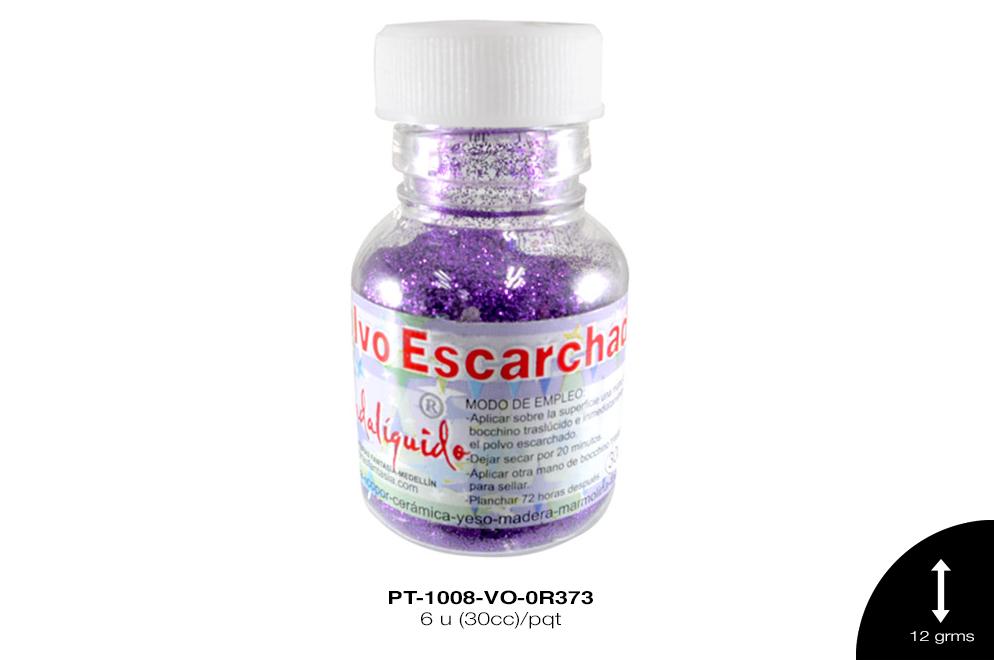 POLVO ESCARCHADO VIOLETA 6 u(30cc)/pqt