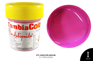 PINTURA CAMBIA COLOR PALO DE ROSA-LILA 6 u(30cc)/pqt