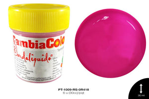 PINTURA CAMBIA COLOR ROSA VIEJA-VERDE CLARO 6 u(30cc)/pqt