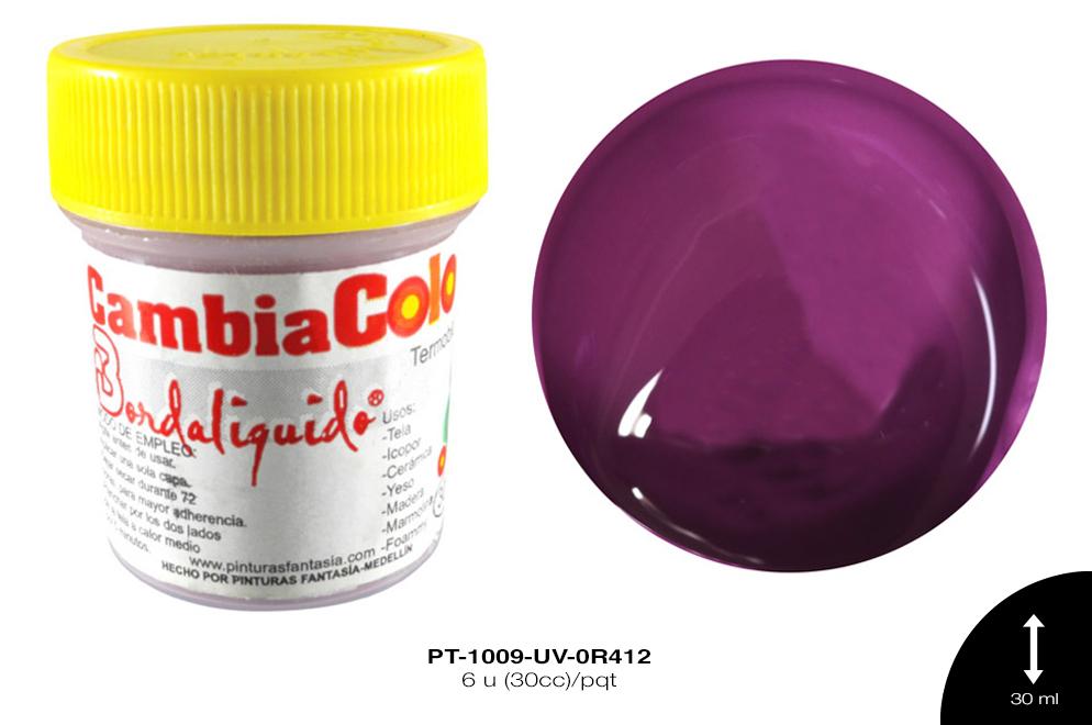 PINTURA CAMBIA COLOR UVA-CHICLE 6 u(30cc)/pqt