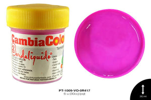 PINTURA CAMBIA COLOR VIOLETA-FUCSIA 6 u(30cc)/pqt