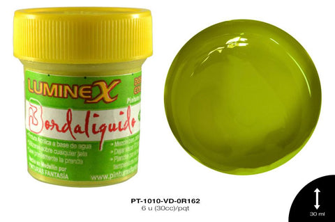 PINTURA LUMINEX VERDE LIMON 6 u(30cc)/pqt