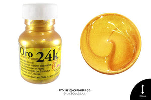 PINTURA ORO 24K ORO 6 u(30cc)/pqt