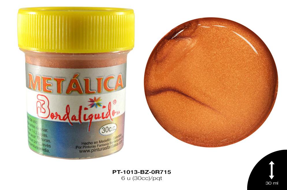 PINTURA METALICOS BRONCE 6 u(30cc)/pqt