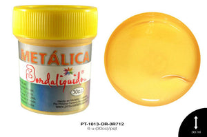 PINTURA METALICOS ORO REAL 6 u(30cc)/pqt