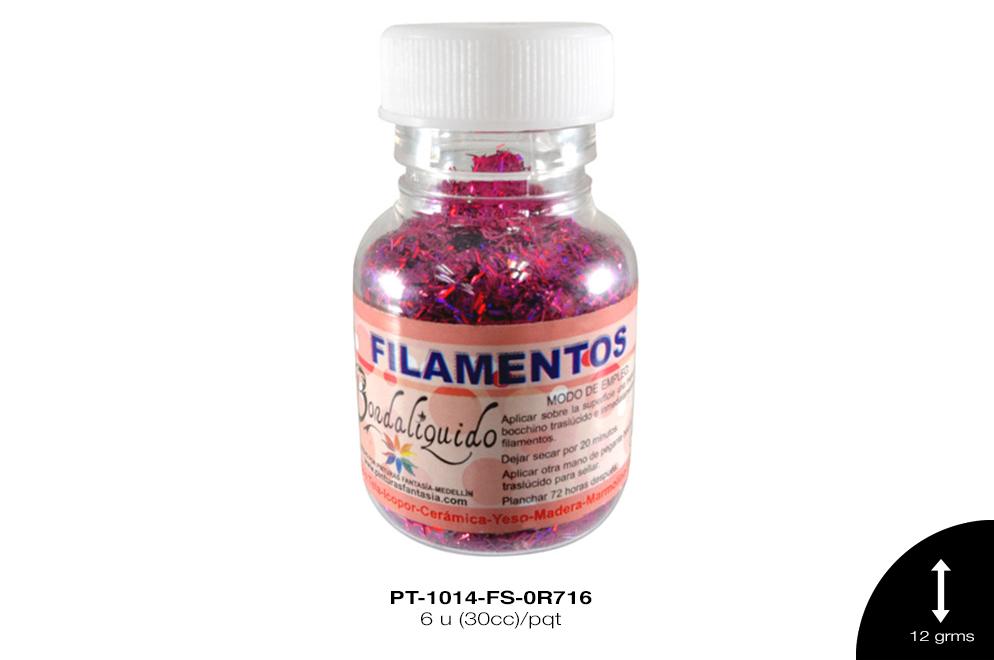 PINTURA FILAMENTOS FUCSIA HOLOGRAMA 6 u(30cc)/pqt