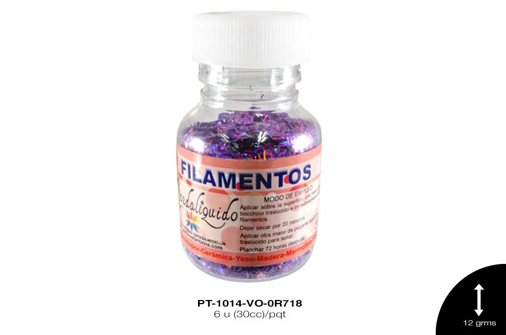 PINTURA FILAMENTOS VIOLETA HOLOGRAMA 6 u(30cc)/pqt