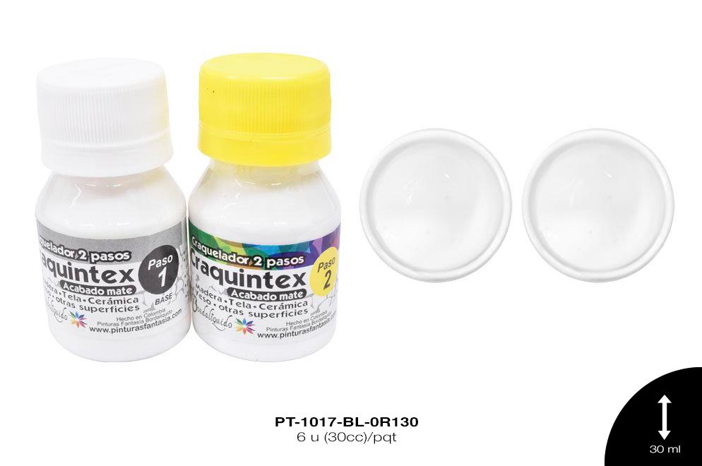 PINTURA CRAQUINTEX 2 PASOS BLANCO 6 u(30cc)/pqt