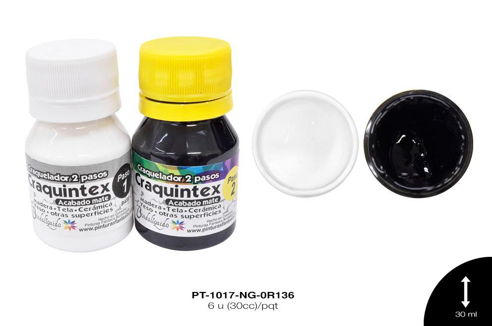 PINTURA CRAQUINTEX 2 PASOS NEGRO 6 u(30cc)/pqt