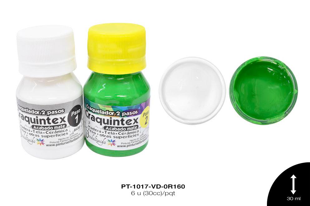 PINTURA CRAQUINTEX 2 PASOS VERDE CLARO 6 u(30cc)/pqt