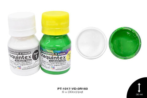 PINTURA CRAQUINTEX 2 PASOS VERDE CLARO 6 u(30cc)/pqt