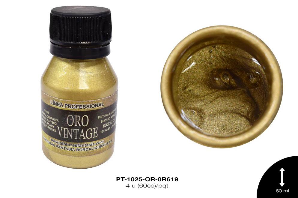 PINTURA ORO VINTAGE ORO VINTAGE 4 u(60cc)/pqt