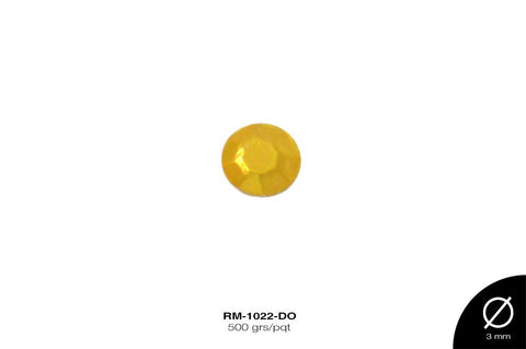 TACHE ADHESIVO DIAMANTADO REF: 3 mm DORADO 500 gruesas/pqt