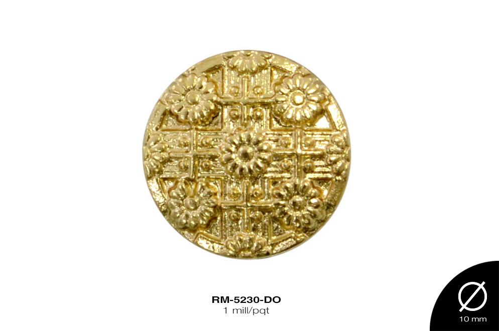 REMACHE METALICO CRUZ FLOR 10mm REF: MD-0272 DORADO 1 mill/p