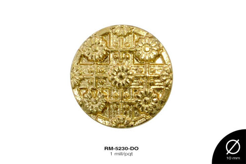 REMACHE METALICO CRUZ FLOR 10mm REF: MD-0272 DORADO 1 mill/p