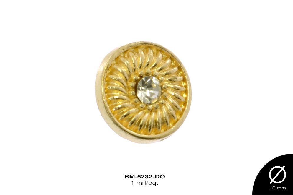 REMACHE METALICO PIEDRA REHILETE 10mm REF: GY-0950 DORADO 1