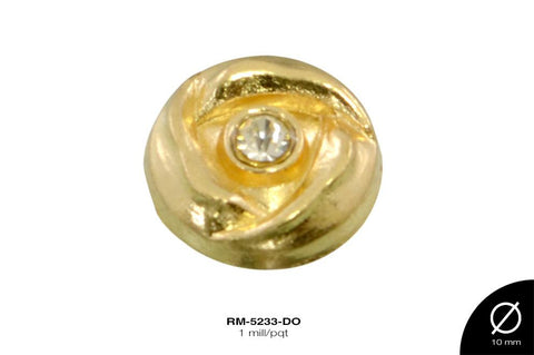 REMACHE METALICO PIEDRA ROSA 10mm REF: GY-0708 DORADO 1 mill