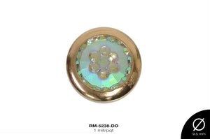 REMACHE METALICO PIEDRA BO 9.5mm REF: F0711 DORADO 1 mill/pq