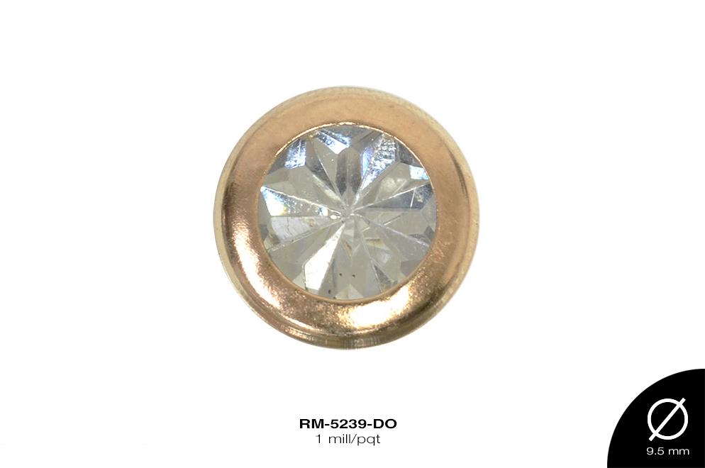 REMACHE METALICO PIEDRA CR 9.5mm REF: F0714 DORADO 1 mill/pq