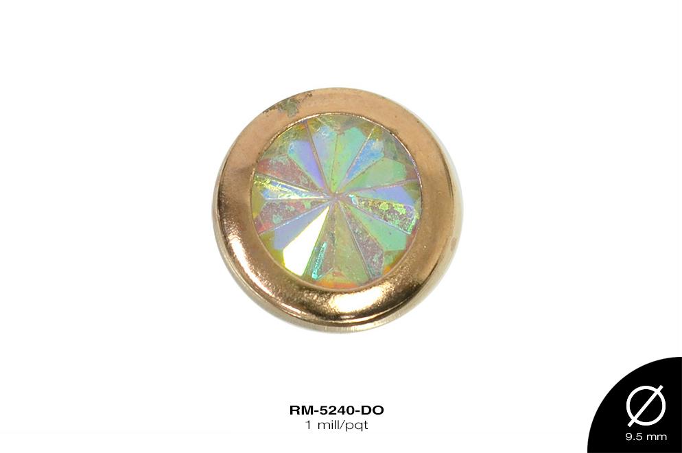 REMACHE METALICO PIEDRA BO 9.5mm REF: F0714 DORADO 1 mill/pq