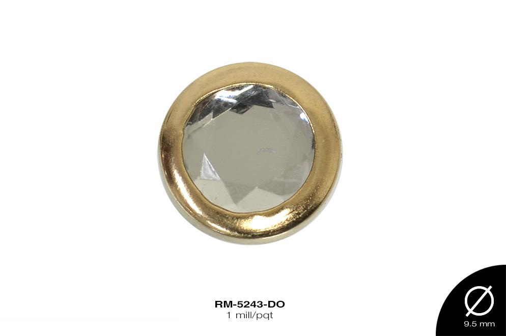 REMACHE METALICO PIEDRA CR 9.5mm REF: F0721 DORADO 1 mill/pq