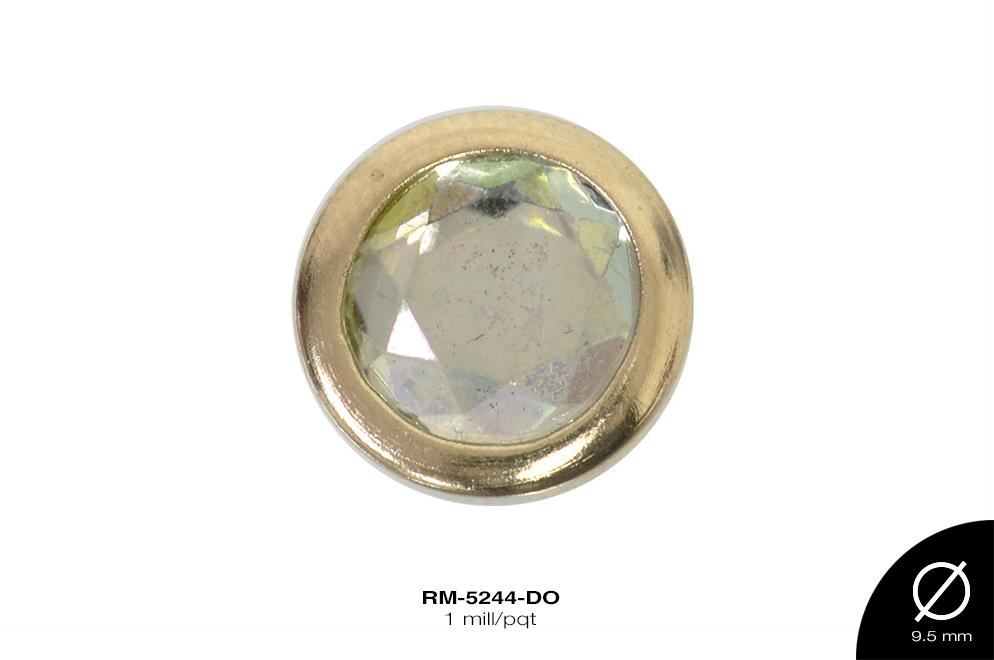 REMACHE METALICO PIEDRA BO 9.5mm REF: F0721 DORADO 1 mill/pq