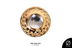 REMACHE METALICO PIEDRA 9.5mm REF: DS49 DORADO 1 mill/pqt