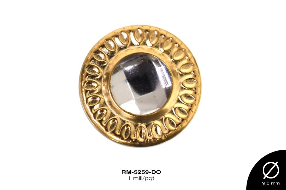 REMACHE METALICO PIEDRA 9.5mm REF: DS379 DORADO 1 mill/pqt