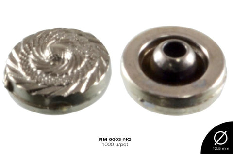 REMACHE METALIZ REMOLINO 12.5mm REF: B1111-34 NIQUEL 1000 u/