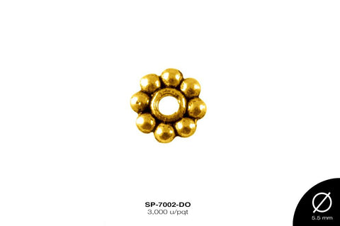 SEPARADOR METALICO FLOR 5.5mm REF: A1511 DORADO 3000 u/pqt(.