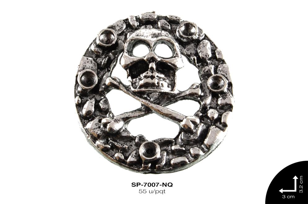 SEPARADOR METALICO CALAVERA 32mm REF: FH135 NIQUEL 55 u/pqt(