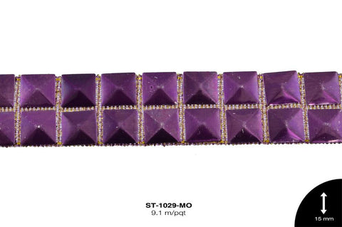 STRASS PLAST TACHE 15mm REF: 7X7 MORADO 9.1 m/pqt