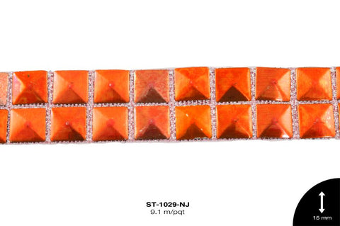 STRASS PLAST TACHE 15mm REF: 7X7 NARANJA 9.1 m/pqt